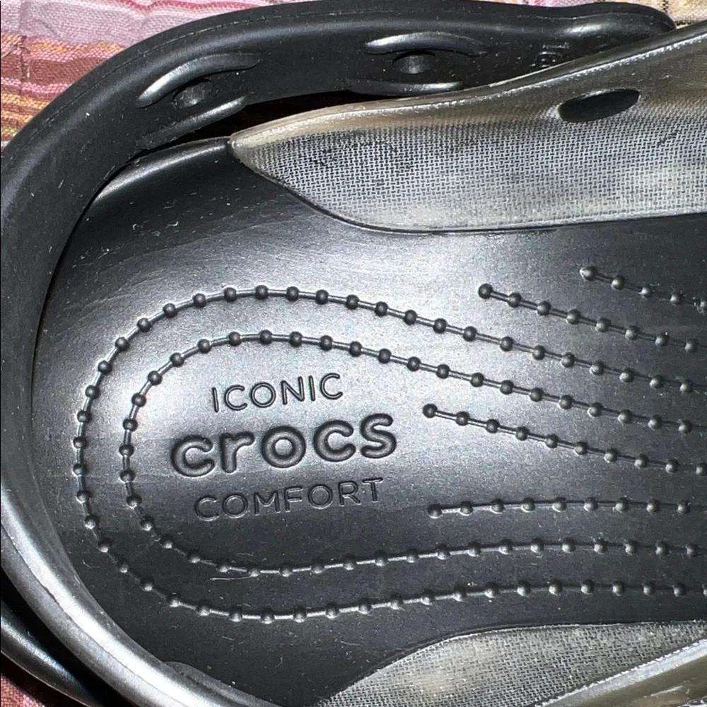 CROCS NWOT Classic Translucent Smoke Gray Ventilated Clogs Summer Outdoors